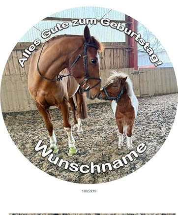 Tortenaufleger essbar Wunschname Pferd Islandpony Sport Ø 20cm 07110 | Tortendeko, Cake Decoration Fondant, Top Qualität