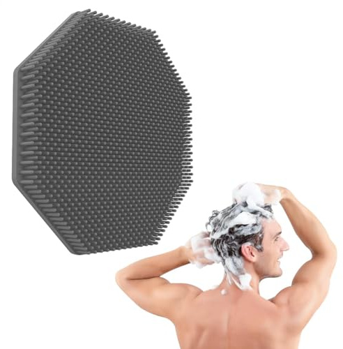 Cepillo corporal de silicona, cepillo de baño de silicona, limpiador | corporal suave, esponja de silicona portátil inmejorable, cepillo masajeador de secado rápido para pieles sensibles y secas