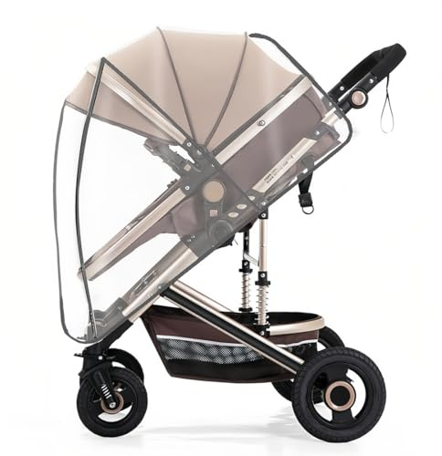 CATOR Habillage Pluie Nacelle Universelle, habillage pluie, Protection Imperméable en Plastique pour Poussette Landau, Fenêtre de Contact avec Auvent, Bonne Ventilation, sans PVC
