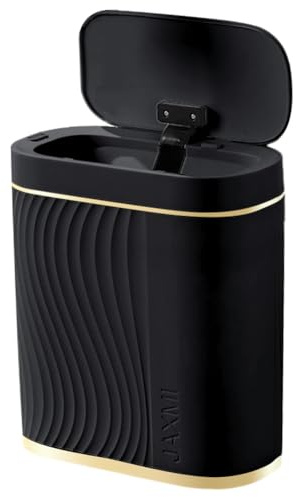 Piashow Cubo de basura para baño de 8 litros con sensor, cubo de basura automático, eléctrico, a prueba de olores, para baño y cocina (negro)