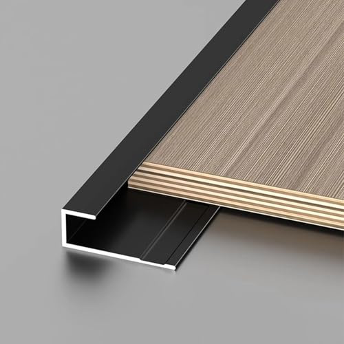 WJYWX Aleación De Aluminio Tipo C Tira De Cierre, 3pcs*0.9m Espesor Esquina De Pared Protector De Borde De Azulejo Barra De Transición para Perfil Anodizado(Matte Black,5mmx0.9m)