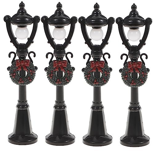 IMIKEYA 4pezzi Mini Lampioni Stradali Per Case Delle Bambole Modelli in Materiale Durevole Per Micro Paesaggi e Decorazioni Natalizie Accessori Te Per Giardino in Miniatura
