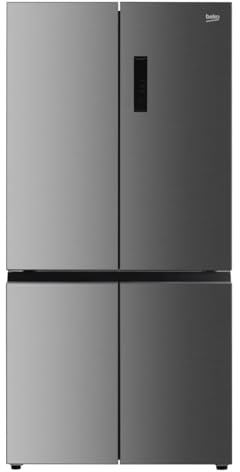 Beko GNO52223MXPN Side-by-Side, Kühlschrank, Gefrierschrank, 522 l Gesamtvolumen, 347 Liter Kühlbereich, 179 Liter Gefrierbereich, Multifunktionsdisplay, NoFrost, Edelstahl