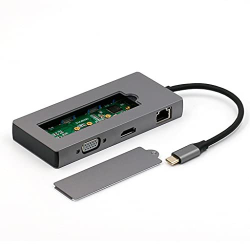Hub USB tipo C Hub Splitter estación de acoplamiento VGA1080p PD adaptador disco duro 5Gb para SSD M.2