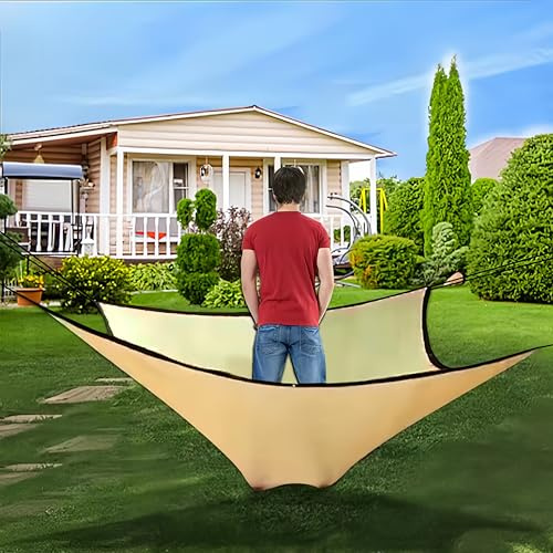 SHAIRMB Beige Sun Shade Sail, Rectangle Canopy Fabric Cloth Screen, UPF50 Canopy, Water and Air Permeable, UV Resistant, Easy Install & Durable, for Carport Patio Outdoor Garden