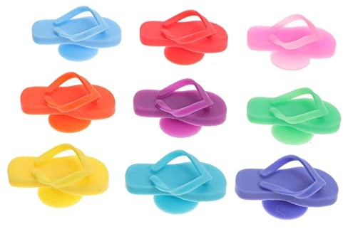 VALICLUD 9pezzi Ciondolo Per Calici Da Vino Di Segnabicchieri Riutilizzabili in Silicone Accessori Per Vino Decorativi Per Feste e Raduni