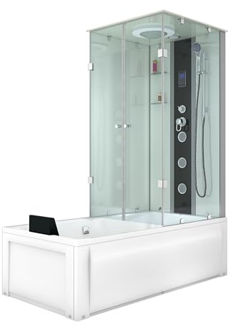 AcquaVapore Whirlpool Dusche Kombination K05-L01-WP Duschtempel 180x90 cm ohne 2K Scheiben Versiegelung