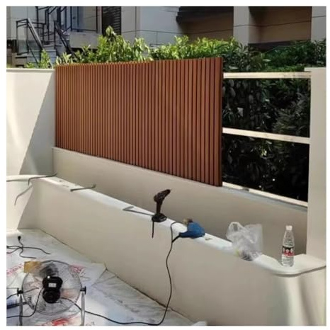 Panneaux de clôture décoratifs 3D – Clôture composite en bois et plastique pour jardin, terrasse, jardin, piscine – Panneaux muraux d'extérieur élégants