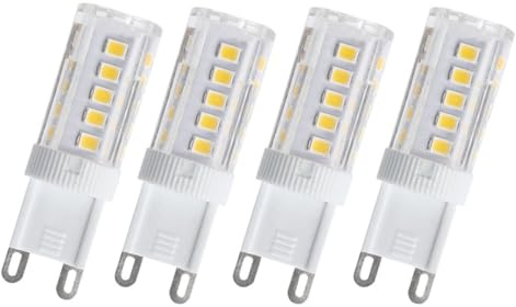 WOLTHID 4pcs 3w G9 Lampadina Led Ac 220V G9 Bi Pin Base Lampadine Bianco Naturale 4000K per Lampadario Plafoniera Illuminazione a binario, 3W, Bianco Naturale