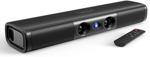 Saiyin Sound Bar with Enhanced Bass–Dual Larger Woofer & Dual Bass Ports, Sound Bar for Smart TV with 90W Peak Power, 17.1-inch Soundbar with Bluetooth5.3/TV-ARC/Optical/AUX Input