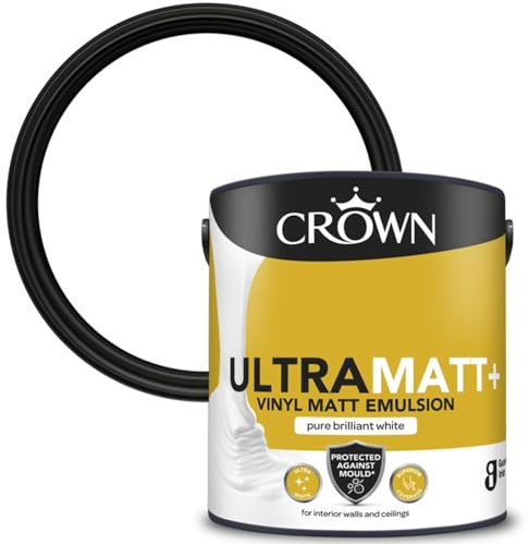 AXpower Inspirational Technology Empowering People Ultramatt+ Plus Walls & Ceilings Matt Emulsion Paint Pure Brilliant White 5L | Smooth Finish, Easy to Apply, High Coverage Interior Wall Paint