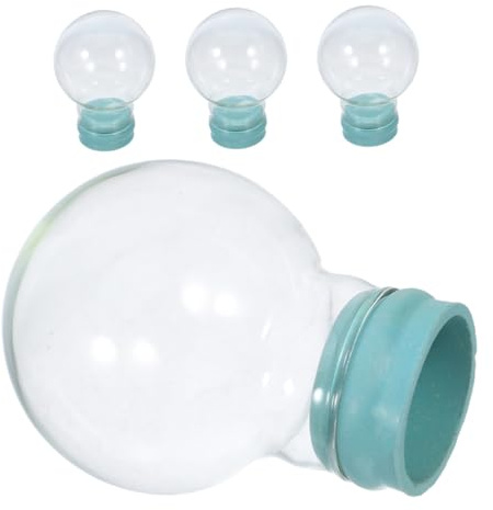 GALPADA Bola de Nieve Vacía de Cristal Transparente 55 Mm, Set de 4 Cúpulas de Vidrio Grueso para Decoración Navideña, Manualidades y Adornos Reutilizables para Hogar y Oficina