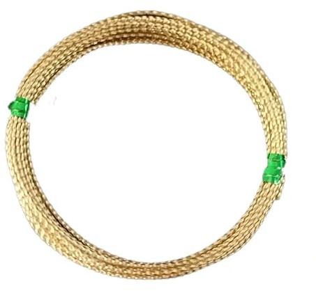 Alambre de cobre Alambre de latón dorado trenzado for envolver joyería, accesorios artesanales, 0,6mm a 3,0mm, medio duro, sólido, crudo, texturizado(3.0mm 1meter)