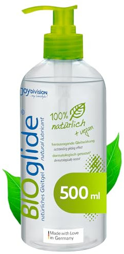 JOYDIVISION Original BIOglide Gleitgel neutral 500 ml I Bio Gleitmittel 100% natürlich & vegan I Wasserbasiertes I für Latexkondome geeignet