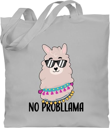 Shirtracer - Baumwolltasche - Sprüche Statement - No Probllama - schwarz