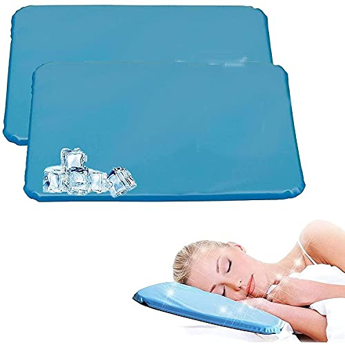 JKSM Kühlende Kissen für schlafenden Nachtschweiß, Entlastung müde kühle Sommerkissen, Bequeme weiche Körper-Kühlmatte für Sommer-Schlafunterlage Kissenmatte(2pcs)