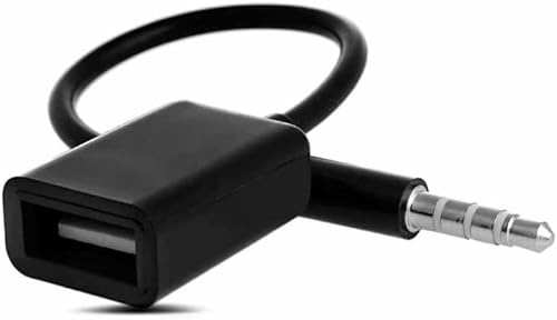 Xingdianfu Enchufe Jack de 3,5 MM a USB Hembra, Enchufe de Audio AUX de 3,5mm Macho a USB 2,0 Hembra Cable Convertidor Adaptador OTG para Audio de Coche