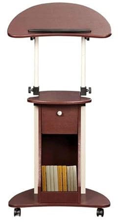 Roedax Rednerpult Luxuriöse Rednerpulte, Verstellbarer und beweglicher Podiumsständer mit Schubladen, Holz-Rollpult, Konferenztisch, Lehrerpodien Mode