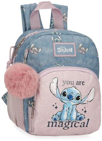 Disney Joumma Bags Stitch You are magical zaini, zaini scolastici, zaini per bambini, include pompon decorativo, vari scomparti, blu, Zaino asilo