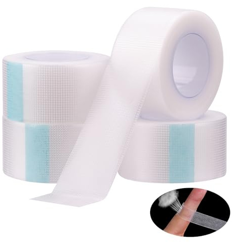 4 Rolls Micropore Surgical Tapes Breathable Hypoallergenic Tape (2.5cm x 9m) Transparent Surgical Tape for Skin Sensitive Skin Face, First Aid Bandage