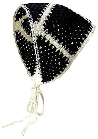 Klaisy Gestrickter Streifen Dreiecksschal Hübscher Gehäkelter Haarschal Krawattenrücken Streifenmuster Eleganter Turban Für Mädchen Foto Requisiten