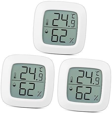Yardwe Set Di 3 Mini Igrometri Digitali Accurati Per Casa Auto Patio Interni Decorativi