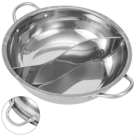 Eawfgtuw Hot Pot Hotpot avec séparateur, cuiseur Shabu antiadhésif, pot à soupe à deux saveurs, pour la maison et le restaurant (30 cm)