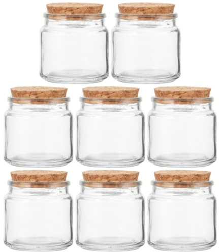 DIYEAH 8 Piezas Tarros De Vela VacíOs De Vidrio con Tapa para FabricacióN De Velas Aromaterapia Y DecoracióN del Hogar 2.56 Pulgadas Contenedores De Multifuncionales para Manualidades