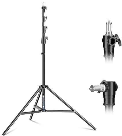 Godox Light Stand 380CM/149.6in ausziehbare Fotografie Licht Stand mit 1/4 & 3/8 Universal Schraube Reversible Portable Studio Lighting Stativ mit Tragetasche für Strobe Light Softbox
