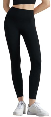 YMKJZLBD Leggins Sportivi Donna Pantaloni da Yoga Sport Fitness Pesca Stretta Anca Sollevando La Vita Alta per Le Donne-Nero Nero ()-s