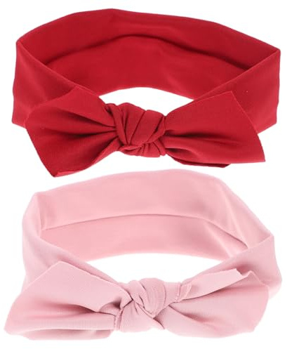 BESTonZON 2stücke Haarbänder für Junge Mädchen mit Großen Schleifen Elastische Stirnbänder für Kleinkinder Haaraccessoires für Mädchen Sicherer und Komfortabler Haarschmuck