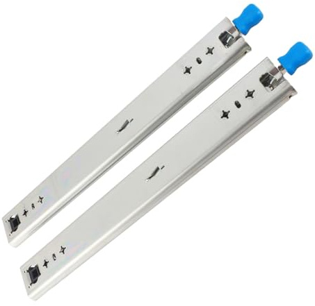 Spacnana Guida per Cassetto con Chiusura per Carichi Pesanti, Estensione Completa in Acciaio Laminato a Freddo con capacità di Carico di 120 Kg per Armadietti e Applicazioni Industriali