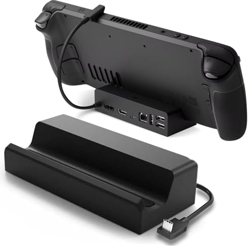 Docking Station for Steam Deck - Multi-Stream Transport and FreeSync Supported - 7 in 1 USB C Dock Hub with HDMI 4K@120Hz, DisplayPort, Gigabit Ethernet, 3 USB A 3.1 and 100W PD (Dock Only)