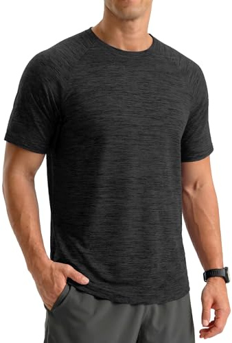 MAGCOMSEN Herren Funktionsshirt Sport T-Shirt Laufshirt | Polyester Funktionsmaterial,Atmungsaktiv Funktionsshirt,Schnelltrocknend Laufshirt,Leichtes Sportshirt