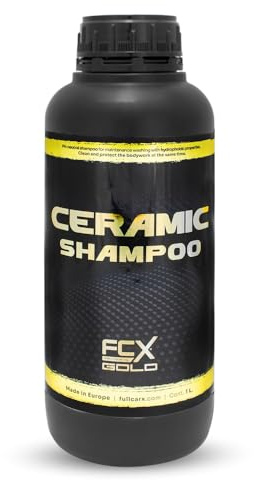 FCX GOLD Ceramic Shampoo 1L Shampoing Céramique Lavage Voiture, Nettoyant avec Effet Hydrophobe, Protecteur et Scellant, Efficace et Sûr, Savon Mousse Active Snow Foam, Detailing Professionnel