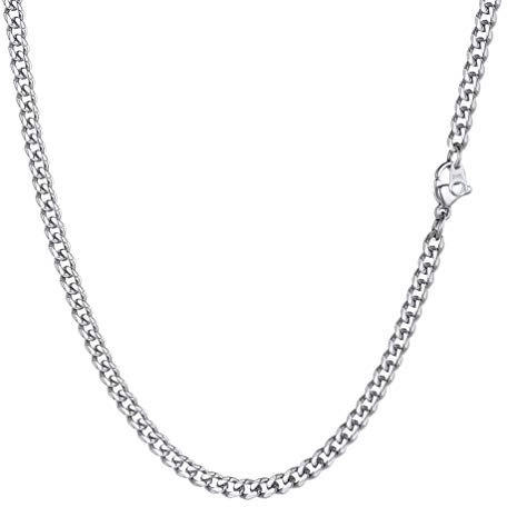 PROSTEEL Stainless Steel Necklace 3mm 20 inch Cuban Link Chain Neck Chain for Men and Women Jewelry