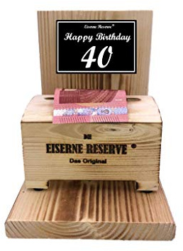Genial-Anders Originelle lustige Geldgeschenke zum 40. Geburtstag Geschenkideen für Männer und Frauen - Geldbox Text s/w Happy Birthday 40 Geburtstag