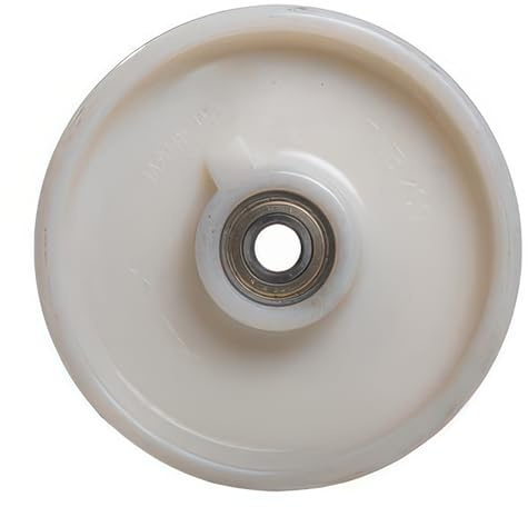 CABLEPELADO Rueda transpaleta rodillo, Rueda de carga pesada, Nylon Poliamida, Diámetro de rueda 200 mm, Ancho banda 50 mm, Diámetro agujero buje: 20 mm, Longitud Buje: 52 mm, Blanco, Hasta 750 Kg