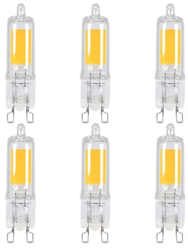 Feit Electric T4 LED Bulb G9 Base, Dimmable, 35W Equivalent, 3000K Warm White, 120V, 350 Lumens, 10,000 Hour Lifetime, UL Listed, BP35G9/830/LED/6, 6 Pack