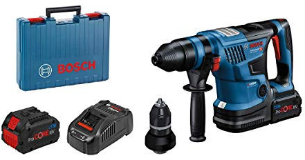 Bosch Professional 18V System BITURBO Akku Bohrhammer GBH 18V-34 CF (inkl. GCY 42, 2x 8.0Ah ProCORE18V Akku und Ladegerät GAL 1880 CV, Handwerkoffer)