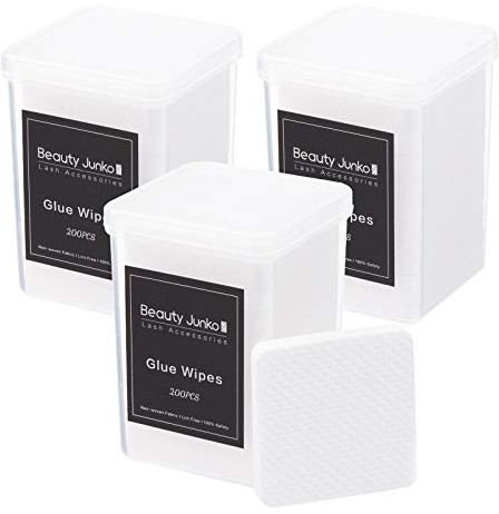 Lint Free Nail Wipes, 600 PCS Lash Extension Glue Wipes, Glue Wiping Pads | Lint-Free Pads, Gel Nail Polish Remover for Manicure and Pedicure, Non-woven Lash Glue Wipes, Nail Art Accessories