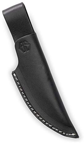 Messerscheide Leder Jack - Messeretui extra Dickes Echtleder - Messertasche Gürtel Messer Scheide - Jack Schwarz