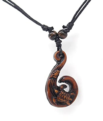 Scddboy Hawaiian Maori Fish Hook Pendant Necklace,Maui Beach Sufer Tribal Necklace