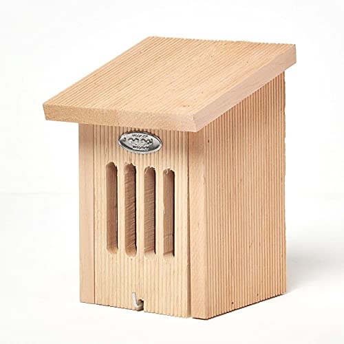 Homescapes, casetta a farfalla in legno massiccio, altezza 22 cm x larghezza 15,5 cm, per recinti da giardino e alberi, realizzata in legno di ontano trattato, pronta da assemblare, con porta e tetto