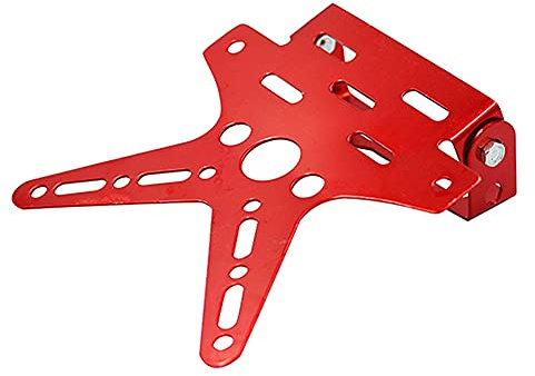 Motorrad Nummer Kennzeichenhalter, Asudaro Motorrad Lizenz Kennzeichen Halter Halterung Einstellbare Nummernschildhalter Universal Aluminiumlegierung Rahmen Halter,Rot
