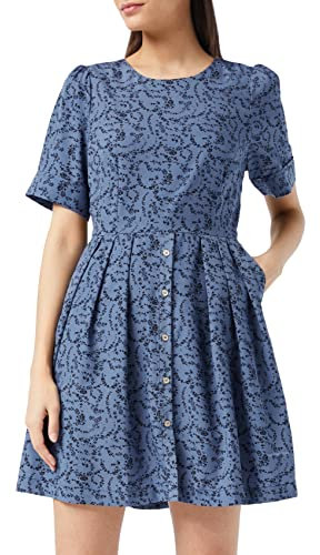 Louche Kitty-Spring-Floral Robe, Bleu, 38 Femme