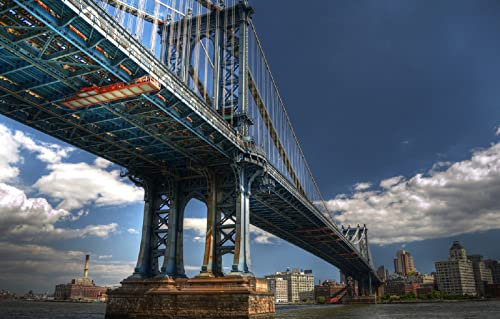 LHJOYSP Geschenk Junge 3D Puzzle 1000 Teile Manhattan Bridge, New York City, New York City 75x50cm
