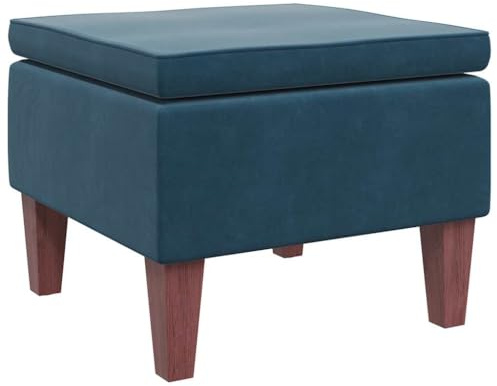vidaXL Hocker, Sitzhocker Fußhocker mit Holzbeinen, Polsterhocker Fußbank für Wohnzimmer Schlafzimmer Flur, Fußstütze Ottomane, Modern, Blau Samt