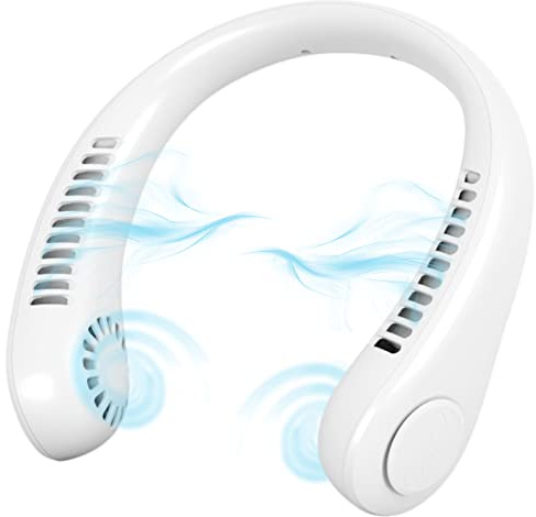 Mini ventilateur de cou portable, sans pales USB avec flux d'air à 360°, refroidissement d'été pour la cuisine, les voyages, les activités de plein air
