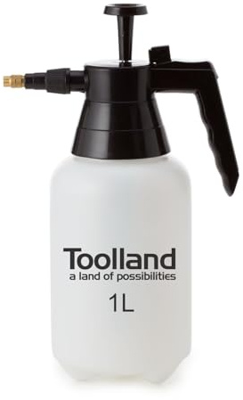 Toolland Pulvérisateur à Pression, buse réglable, indicateur de Niveau, 1 L, système à Pompe, Blanc/Noir